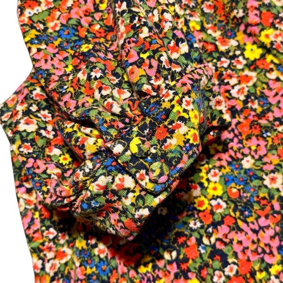 Boden Puff Short Sleeve V-Neckline Floral Lightweight Mini Cotton Dress - Picture 7 of 14